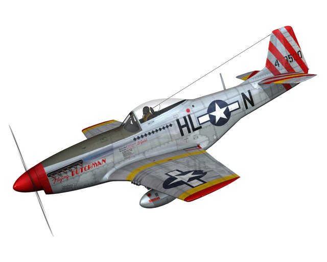 north american p 51d flying dutchman 3D Модель .c4d .max .obj .3ds .fbx .stl .blend 