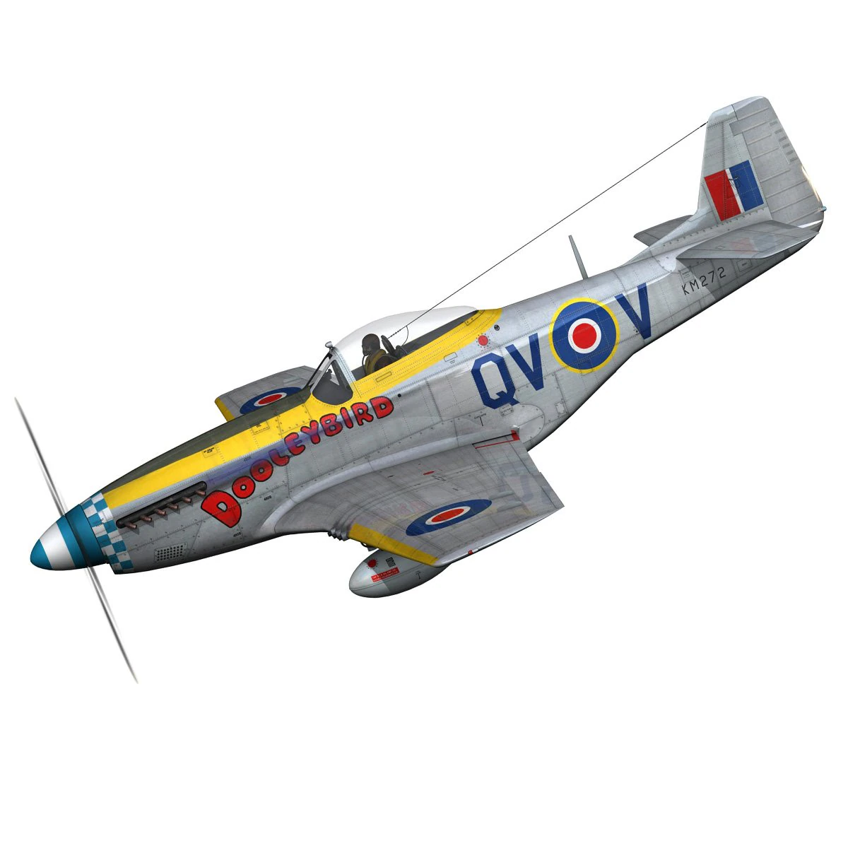 north american p 51k mustang mk iv dooleybird 3D Model .c4d .max .obj .3ds .fbx .stl .blend 