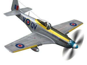 north american p 51k mustang mk iv dooleybird 3D Model