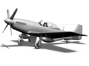 north american p 51k mustang mk iv dooleybird 3D Model