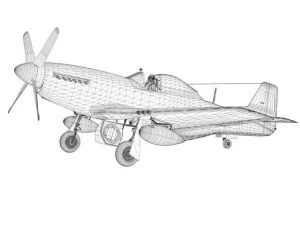 north american p 51k mustang mk iv dooleybird 3D Model