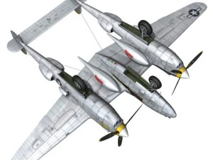 lockheed p 38 lightning florida cracker 3D Model