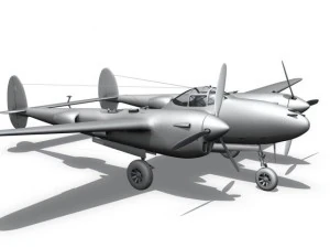 lockheed p 38 lightning florida cracker 3D Model