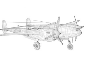 lockheed p 38 lightning florida cracker 3D Model
