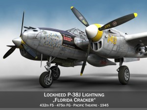 lockheed p 38 lightning florida cracker Modelo 3D