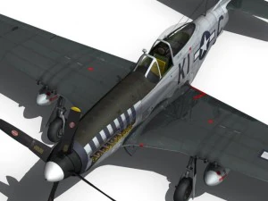 north american p 51d mustang cathy beloved 3D Model