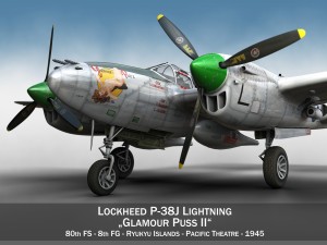 lockheed p38 lightning glamour puss ii 3D Model