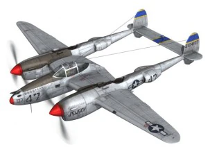 록히드 P38 라이트닝 쥬보이 3D 모델