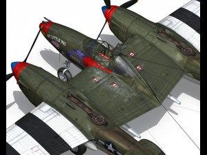 lockheed p38 lightning my little pig Modelo 3D
