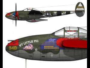 lockheed p38 lightning my little pig Modelo 3D