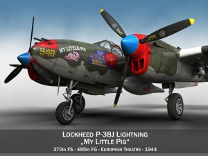 lockheed p38 lightning my little pig Modelo 3D