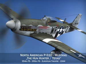 north american p51d the hun hunter texas 3D 모델