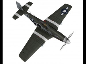north american p51d the hun hunter texas 3D Model