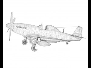 north american p51d the hun hunter texas 3D Model