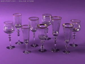 kieliszki do wina Model 3D