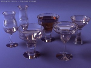 cocktail glasses 3D Модель