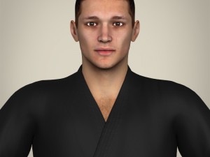 realistic male karate master Modello 3D