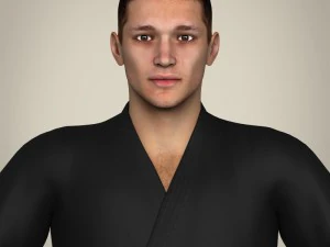maestro di karate maschile realistico Modello 3D