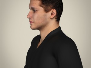 realistic male karate master Modello 3D