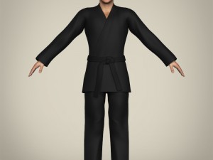 realistic male karate master Modello 3D
