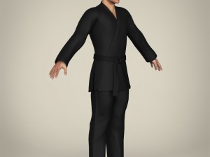 realistic male karate master Modello 3D