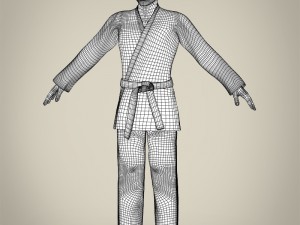 realistic male karate master Modello 3D