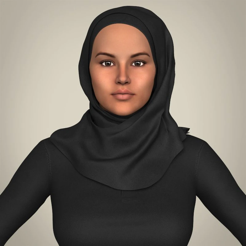 realistic islamic woman 3D Model .c4d .max .obj .3ds .fbx .stl .blend