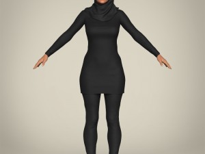 realistic islamic woman 3D Model