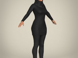 realistic islamic woman 3D Model