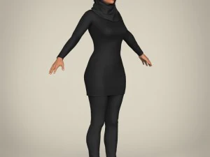 realistic islamic woman 3D Model