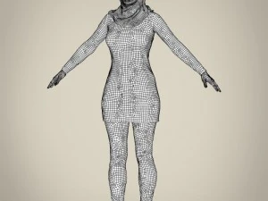 realistic islamic woman 3D Model