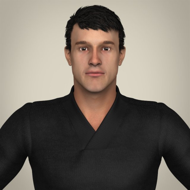 realisitc young handsome male Modelo 3D .c4d .max .obj .3ds .fbx .stl .blend 