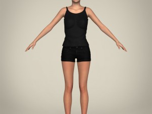 realistic pretty teen girl 3D 模型