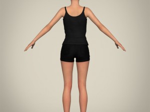 realistic pretty teen girl 3D 模型