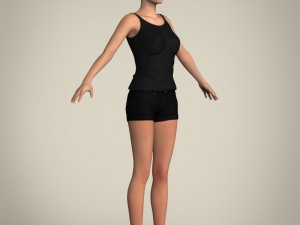 realistic pretty teen girl 3D 模型