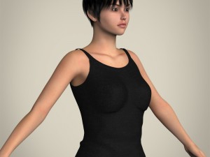 realistic pretty teen girl 3D 模型