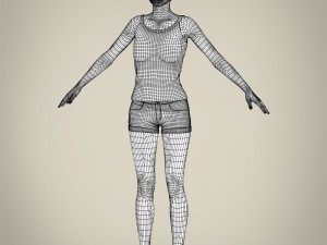 realistic pretty teen girl 3D 模型