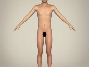 realistic handsome teenage boy 3D Model