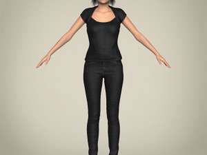 realistic beautiful modern woman 3D मॉडल