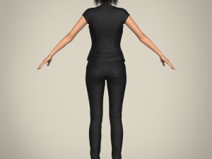 realistic beautiful modern woman 3D मॉडल