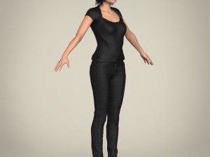 realistic beautiful modern woman 3D मॉडल