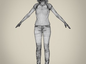 realistic beautiful modern woman 3D मॉडल
