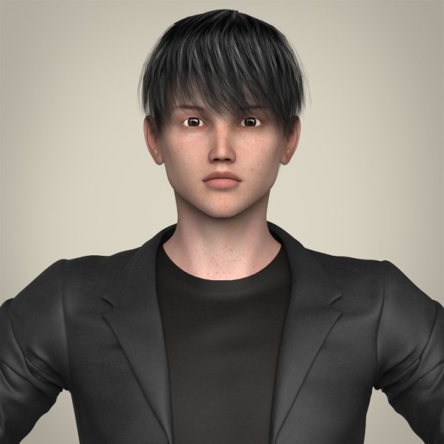 realistic young handsome boy 3D मॉडल .c4d .max .obj .3ds .fbx .stl .blend 