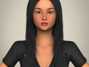 realistic japanese beautiful girl 3Dモデル