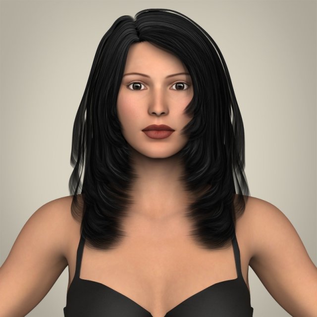 realistic youngy girl Modelo 3D .c4d .max .obj .3ds .fbx .stl .blend 