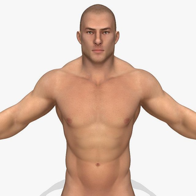 realistic muscular man 3D मॉडल .c4d .max .obj .3ds .fbx .stl .blend 
