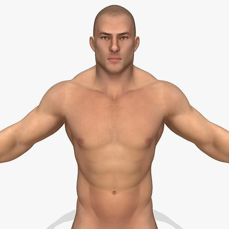 realistic muscular man 3D Model .c4d .max .obj .3ds .fbx .stl .blend 