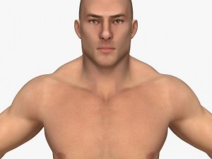 realistic muscular man 3D मॉडल