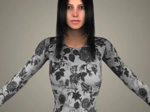 现实的年轻女孩 3D 模型