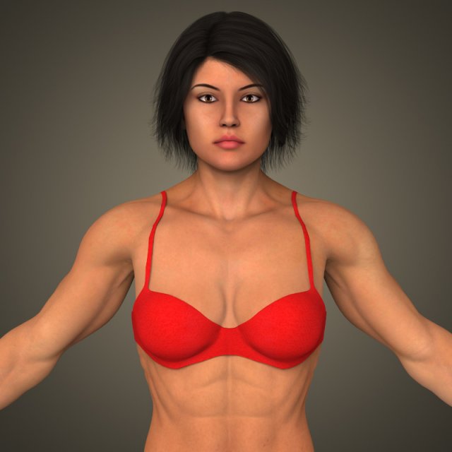 Realistic bodybuilder woman Modèle 3D .c4d .max .obj .3ds .fbx .stl .blend